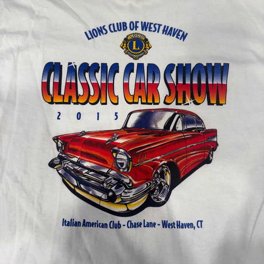 2015 Lions Club Of West Haven Classic Car Show Tee - Picture 2 of 3